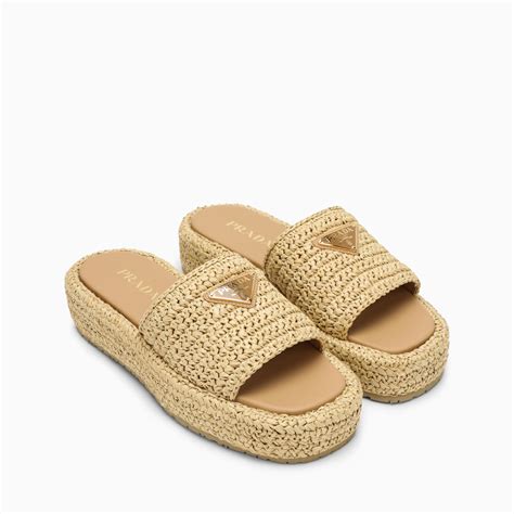 prada raffia slides